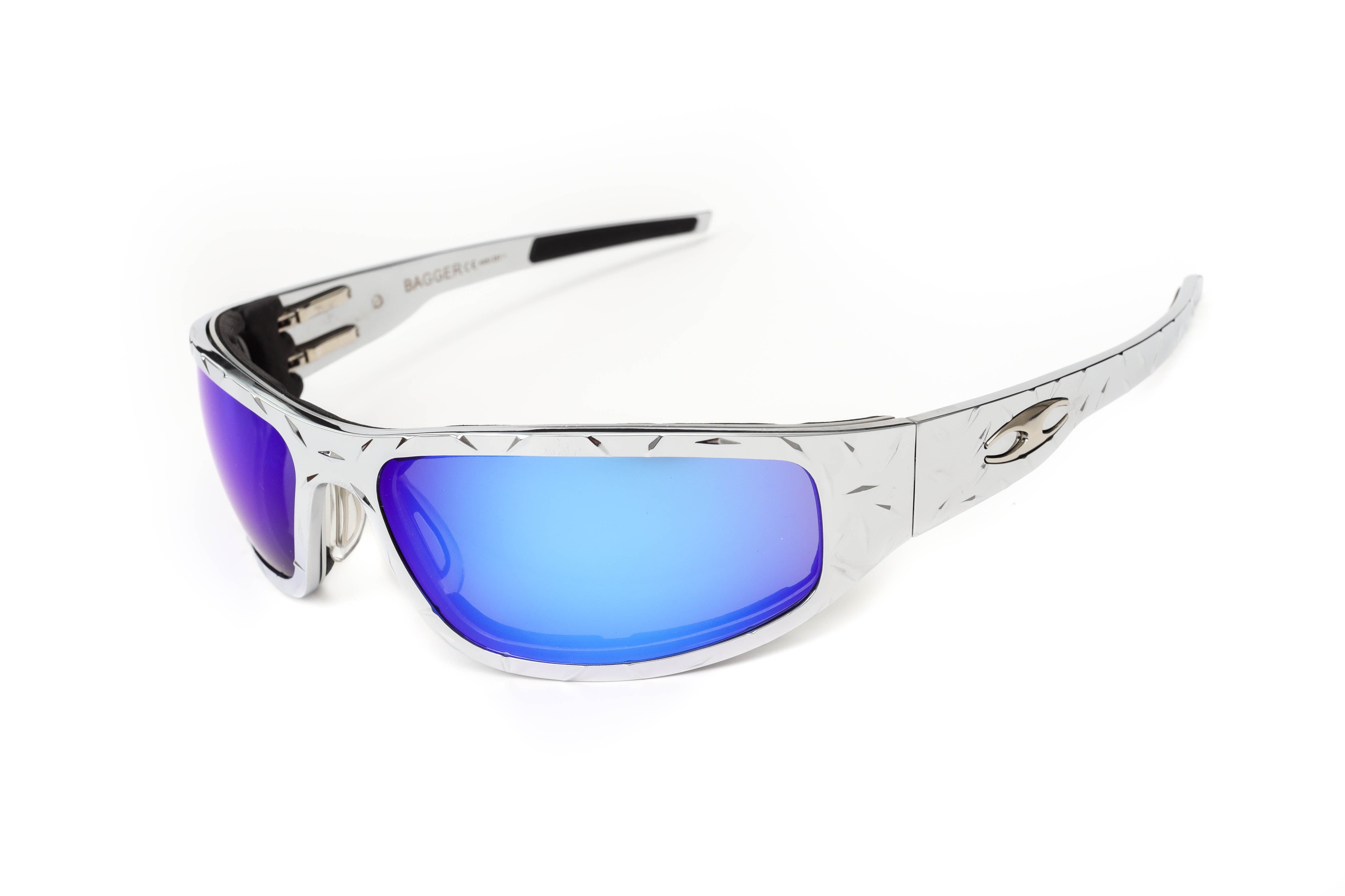 Chrome “Bagger” Motorcycle Sunglasses -Diamond Dent | Icicles
