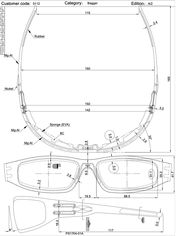 “Bagger” Gunmetal Motorcycle Sunglasses (Smooth)