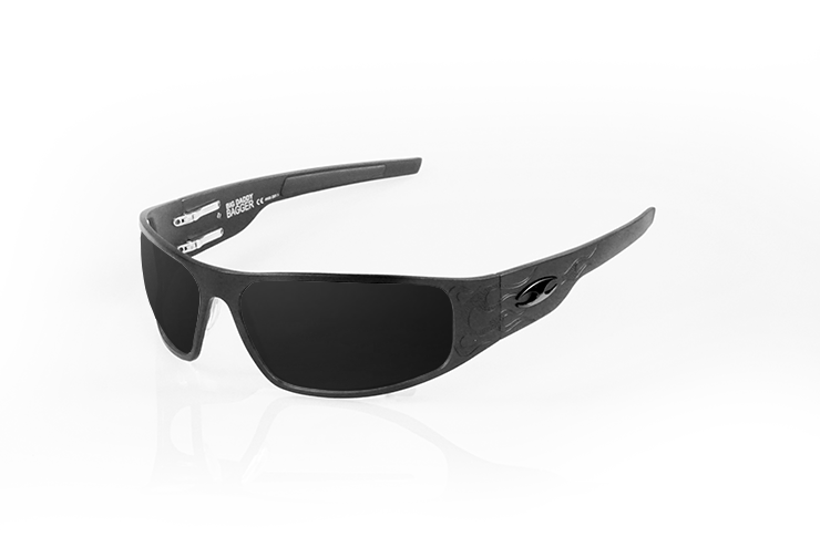 MF Eyewear Bad Attitude Motorcycle Sunglasses Black Frames Super Dark Lens  
