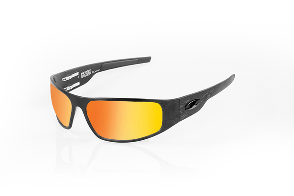 Icicles Eyewear Big Daddy Bagger Black Motorcycle Sunglasses Flames No Single Mirror Orange No