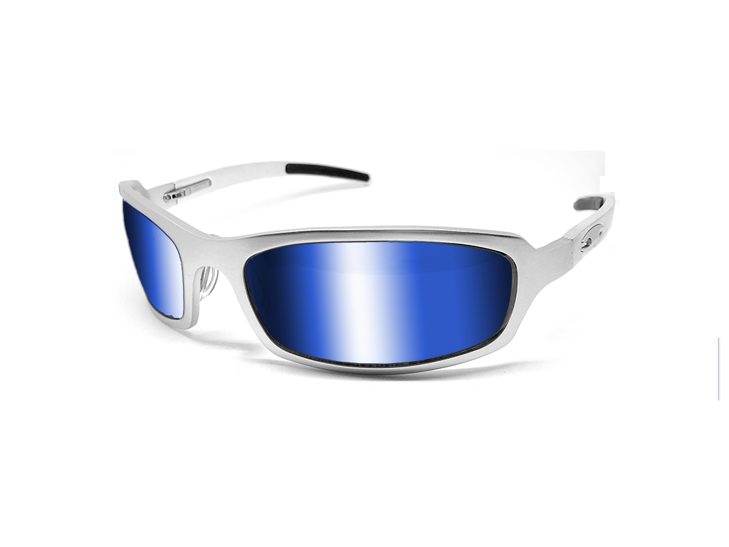 X Frame - Matte Silver/Blue - ICICLES - The original aluminum sunglass company - 1