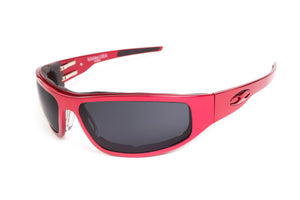 “Bagger” Red Prescription Motorcycle Glasses (Smooth)