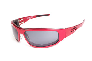 “Bagger” Red Prescription Motorcycle Glasses (Smooth)