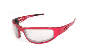 “Bagger” Red Prescription Motorcycle Glasses (Smooth)