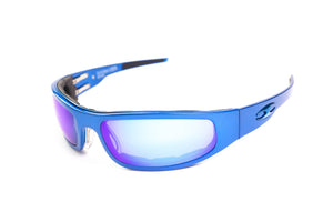 Baby Bagger Blue Prescription Motorcycle Glasses (Smooth)