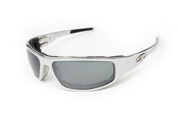 “Bagger” Chrome Motorcycle Sunglasses (Smooth) No - Single / Polarized