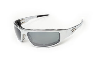 “Bagger” Chrome Prescription Motorcycle Glasses (Smooth)