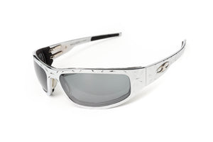“Bagger” Chrome Prescription Motorcycle Glasses (Diamond)