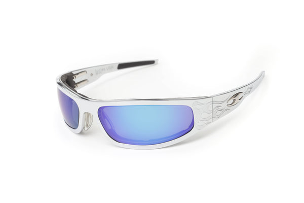 Baby Bagger Chrome Motorcycle Sunglasses (Flames)