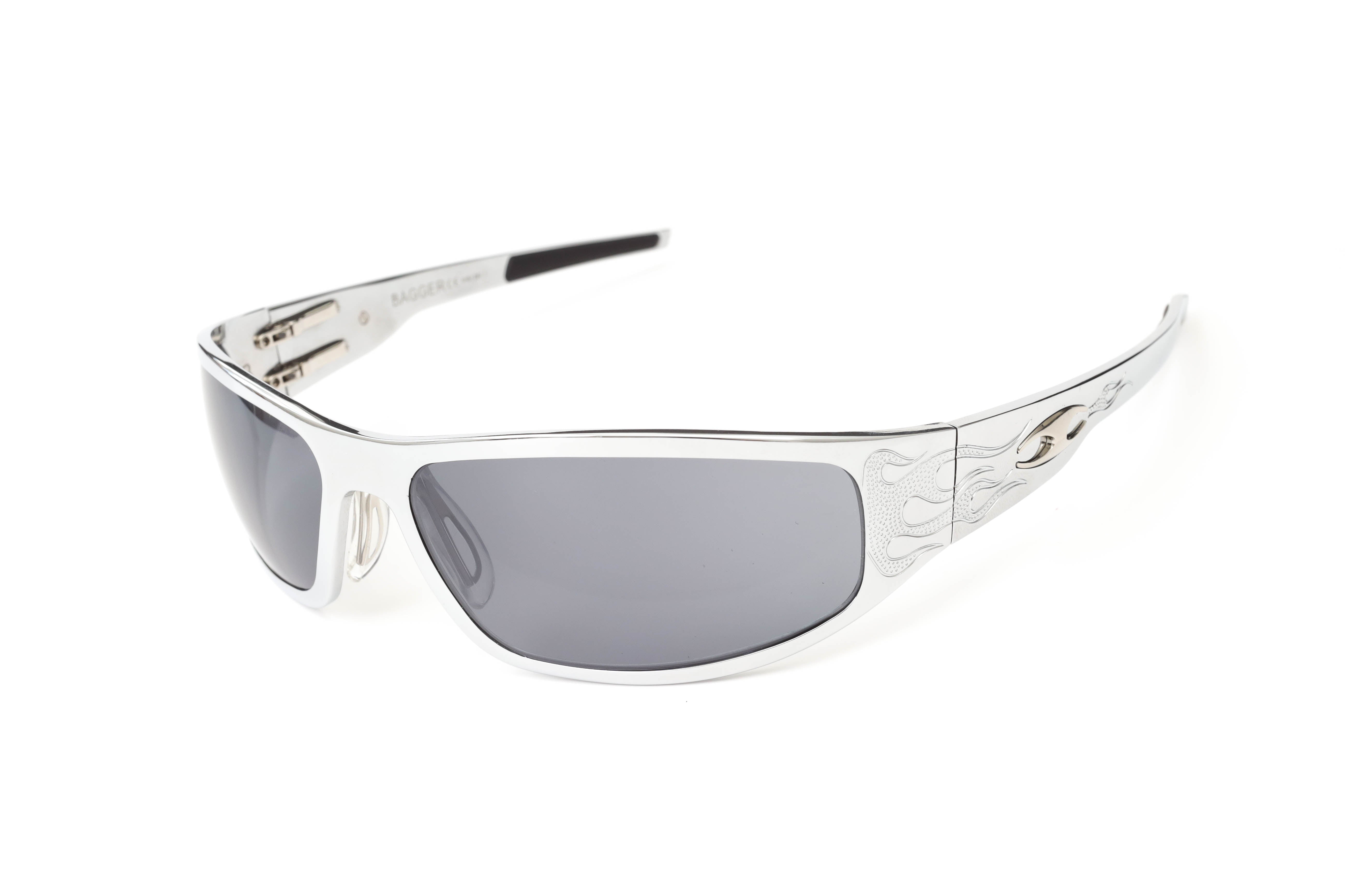 Chrome Motorcycle Sunglasses with Flames - “Bagger” | Icicles