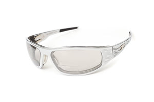 “Bagger” Chrome Prescription Motorcycle Glasses (Flames)