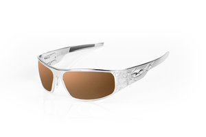 “Bagger” Chrome Prescription Motorcycle Glasses (Flames)